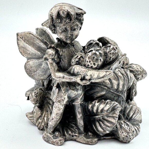 Candlestick Holder Pewter Fairies Set of 2 Butterflies Flowers Vintage Taiwan - Picture 9 of 12